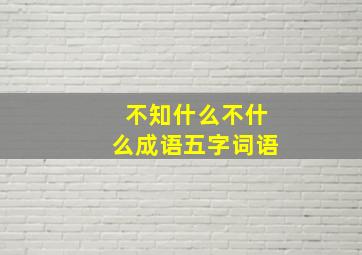 不知什么不什么成语五字词语