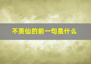 不羡仙的前一句是什么