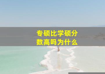 专硕比学硕分数高吗为什么