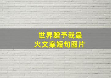 世界赠予我最火文案短句图片