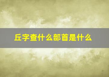 丘字查什么部首是什么