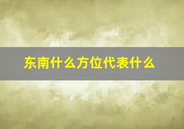 东南什么方位代表什么