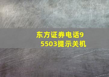 东方证券电话95503提示关机