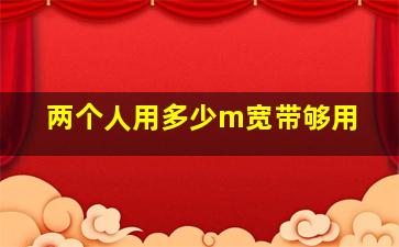 两个人用多少m宽带够用