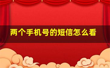 两个手机号的短信怎么看