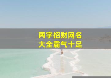 两字招财网名大全霸气十足