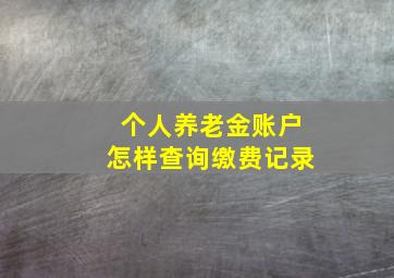 个人养老金账户怎样查询缴费记录