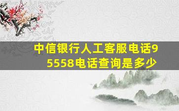 中信银行人工客服电话95558电话查询是多少