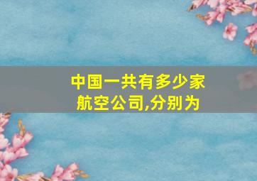 中国一共有多少家航空公司,分别为