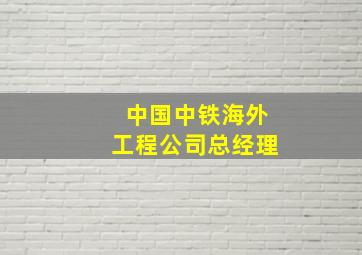 中国中铁海外工程公司总经理