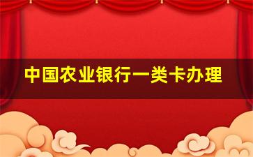 中国农业银行一类卡办理