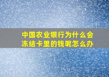 中国农业银行为什么会冻结卡里的钱呢怎么办