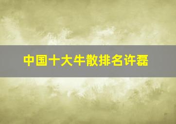 中国十大牛散排名许磊