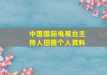 中国国际电视台主持人田薇个人资料