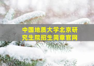 中国地质大学北京研究生院招生简章官网