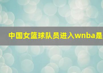 中国女篮球队员进入wnba是