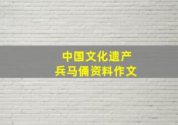 中国文化遗产兵马俑资料作文