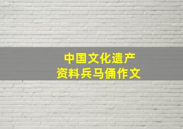 中国文化遗产资料兵马俑作文