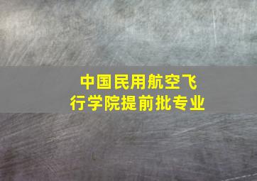 中国民用航空飞行学院提前批专业