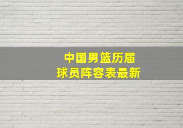 中国男篮历届球员阵容表最新