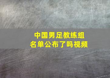 中国男足教练组名单公布了吗视频