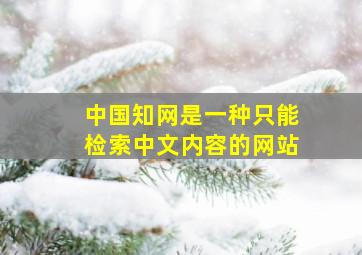 中国知网是一种只能检索中文内容的网站