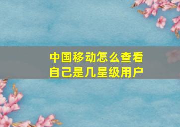 中国移动怎么查看自己是几星级用户