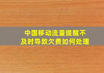 中国移动流量提醒不及时导致欠费如何处理