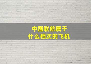 中国联航属于什么档次的飞机