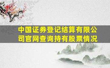 中国证券登记结算有限公司官网查询持有股票情况