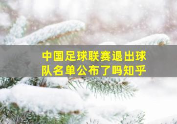 中国足球联赛退出球队名单公布了吗知乎