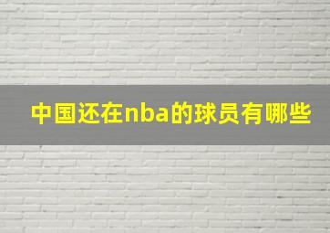 中国还在nba的球员有哪些