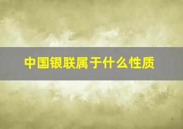 中国银联属于什么性质