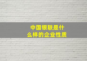 中国银联是什么样的企业性质