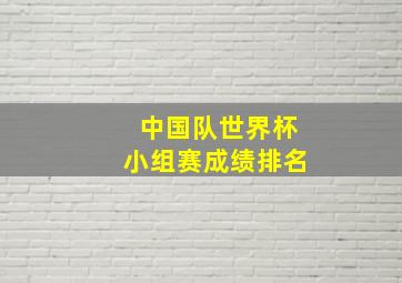 中国队世界杯小组赛成绩排名