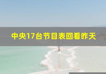 中央17台节目表回看昨天