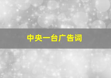 中央一台广告词