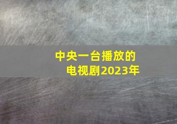 中央一台播放的电视剧2023年