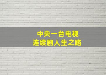 中央一台电视连续剧人生之路