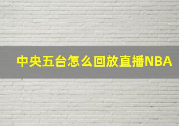 中央五台怎么回放直播NBA