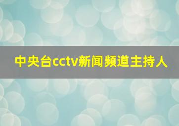 中央台cctv新闻频道主持人