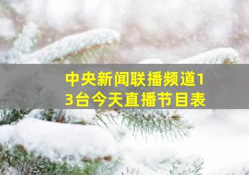 中央新闻联播频道13台今天直播节目表