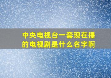 中央电视台一套现在播的电视剧是什么名字啊