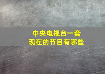 中央电视台一套现在的节目有哪些