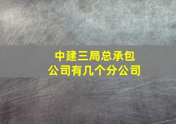 中建三局总承包公司有几个分公司