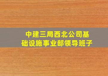 中建三局西北公司基础设施事业部领导班子