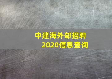 中建海外部招聘2020信息查询