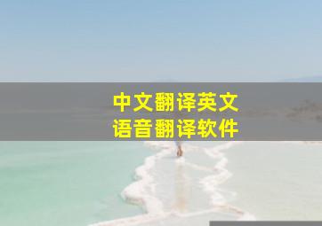 中文翻译英文语音翻译软件