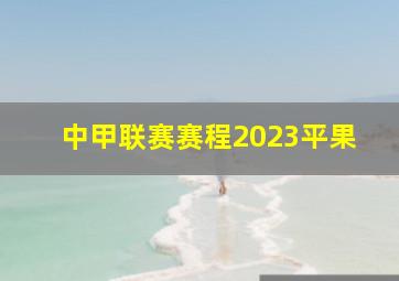 中甲联赛赛程2023平果