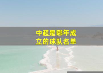 中超是哪年成立的球队名单